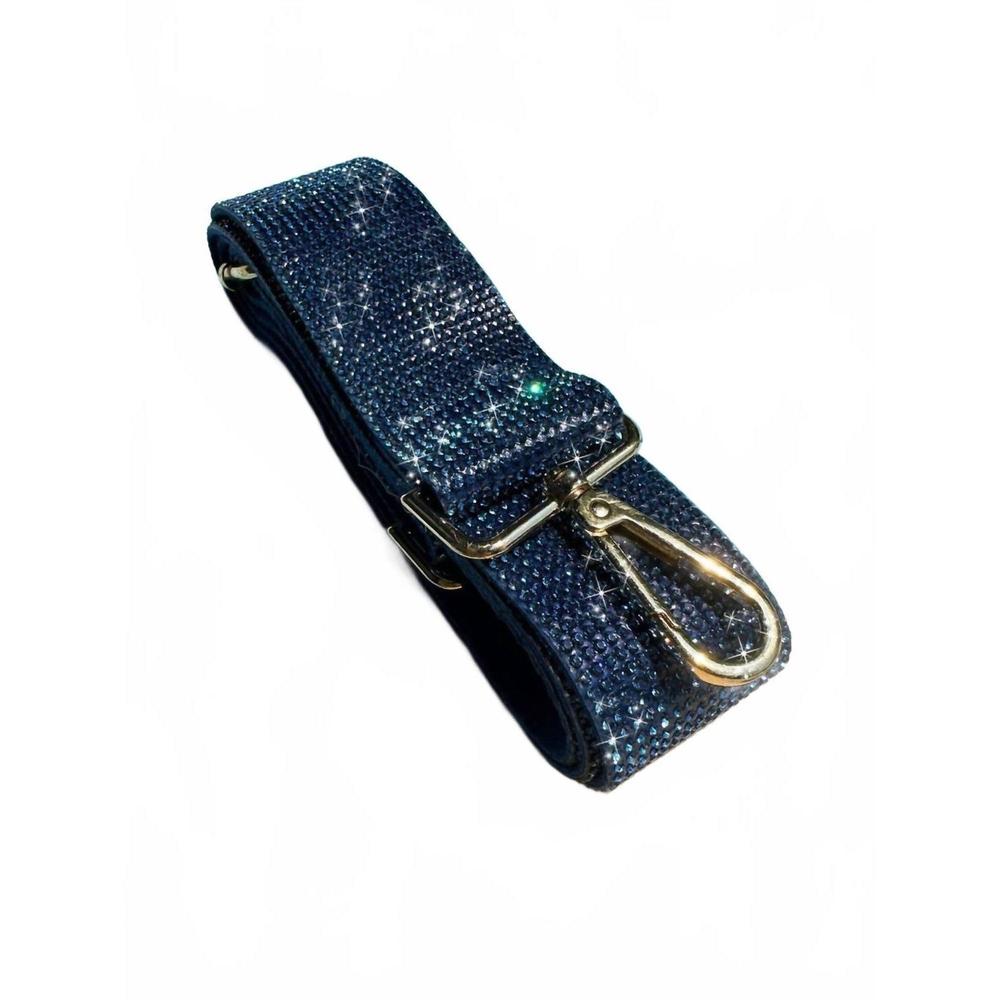 NEW MIMI WHOLESALE women's sparkling rhinestone crossbody strap in sapphire